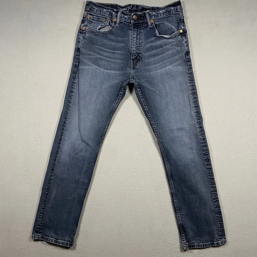 Levi's 505 Regular Fit Jeans Mens 32x30 Dark Wash Blue Straight Leg Denim
